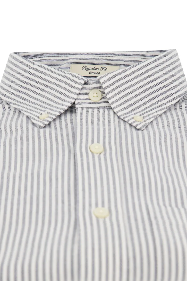 Katoenen Gant casual overhemd regular fit wit gestreept