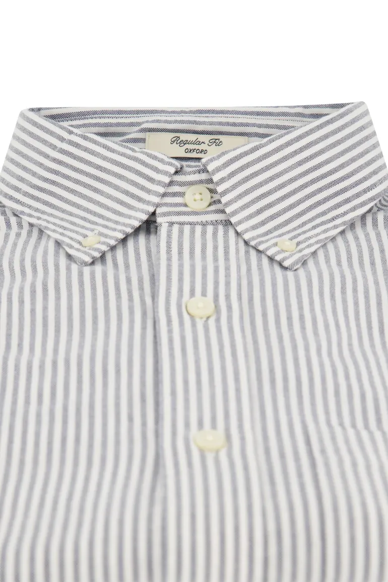 Katoenen Gant casual overhemd regular fit wit grijs gestreept