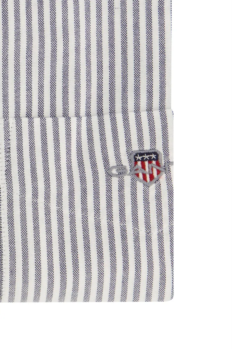 Katoenen Gant casual overhemd regular fit wit gestreept