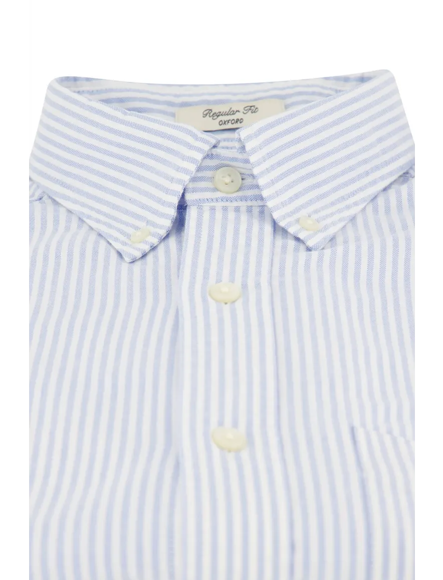Gant casual overhemd regular fit lichtblauw gestreept katoen