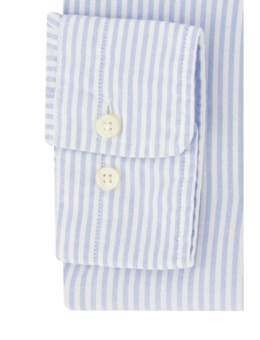 Gant casual overhemd regular fit lichtblauw gestreept katoen