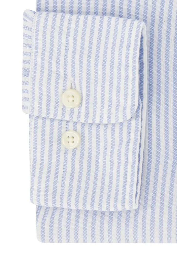 Gant casual regular fit overhemd lichtblauw gestreept katoen