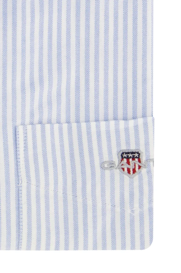 Gant casual overhemd regular fit lichtblauw gestreept katoen
