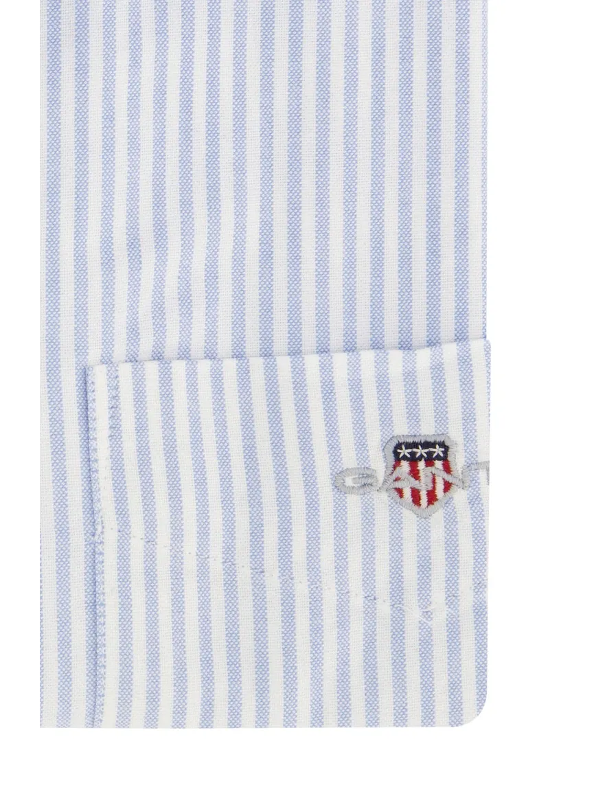 Gant casual overhemd regular fit lichtblauw gestreept katoen