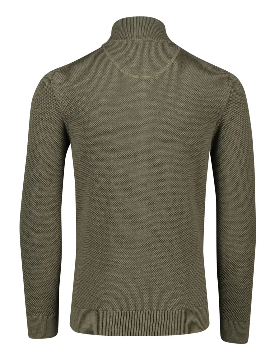 Gant vest groen rits effen 100% katoen normale fit