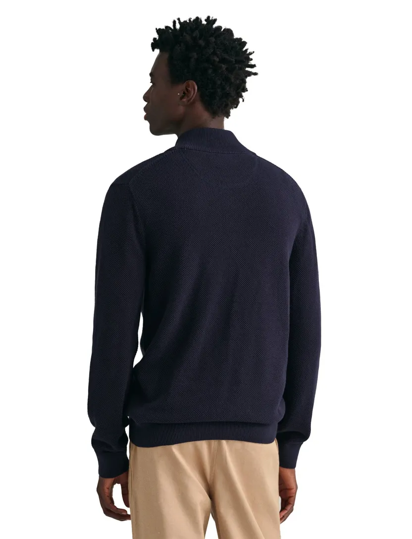 Vest Gant donkerblauw effen rits