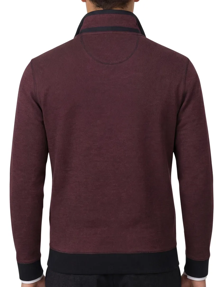 katoenen Casa Moda sweater opstaande kraag rood