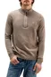 Butcher of Blue trui opstaande halfzip rits bruin wol