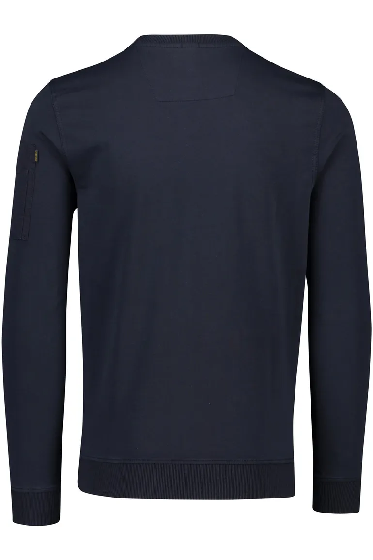PME Legend trui katoen ronde hals donkerblauw stretch