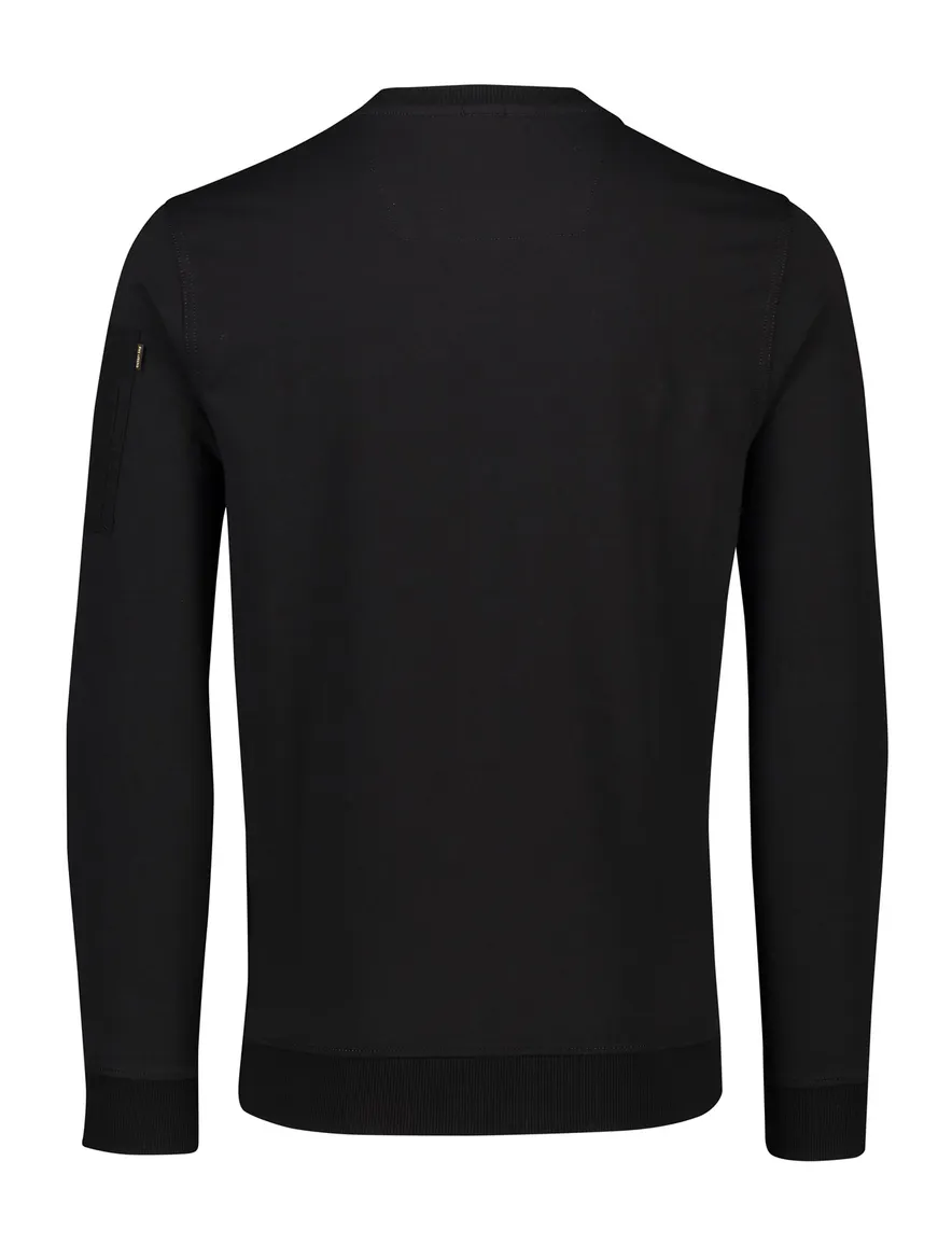 PME Legend trui katoen ronde hals zwart stretch