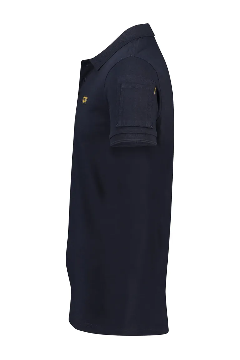 PME Legend polo normale fit donkerblauw effen katoen