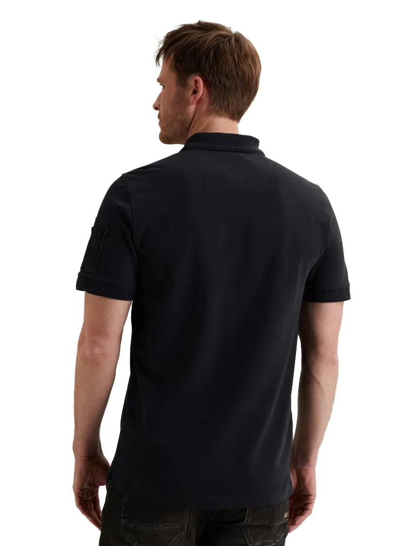 PME Legend polo normale fit donkerblauw effen katoen