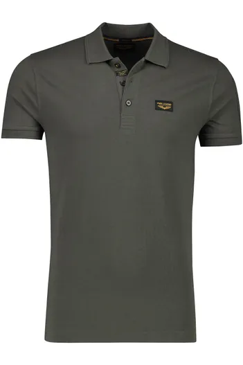 PME Legend PME Legend polo groen katoen 3 knoops