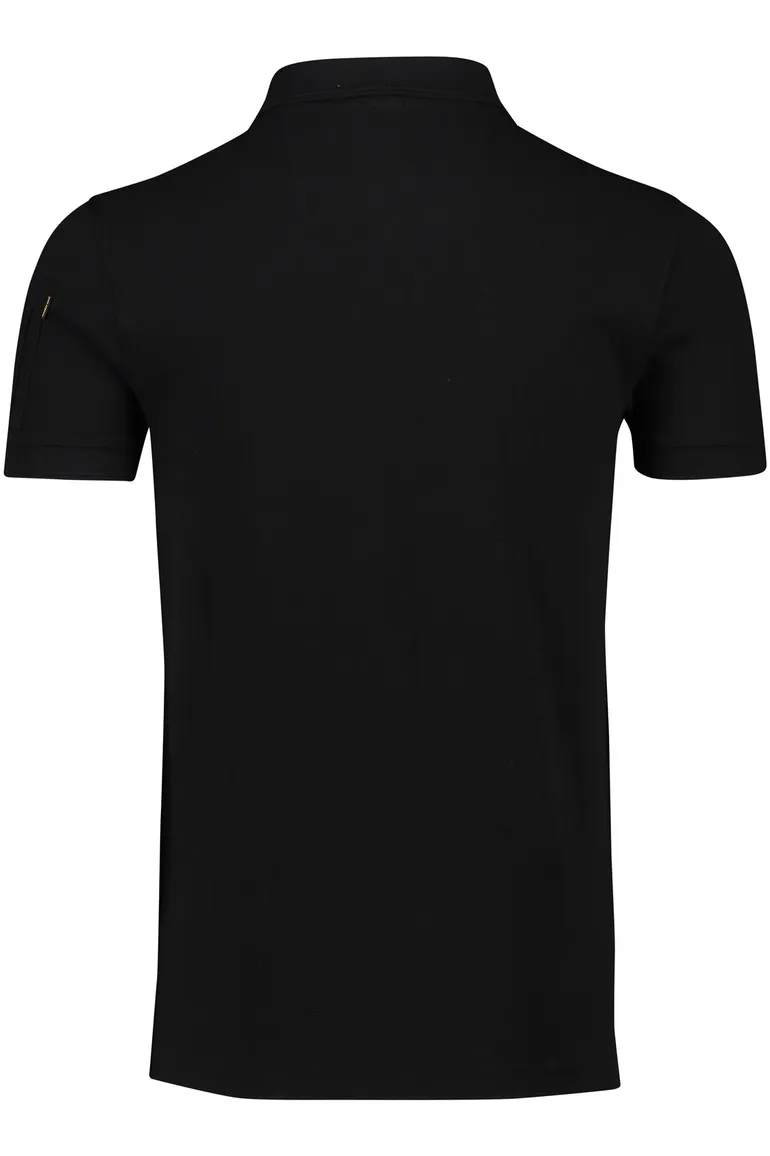 PME Legend polo normale fit zwart effen katoen