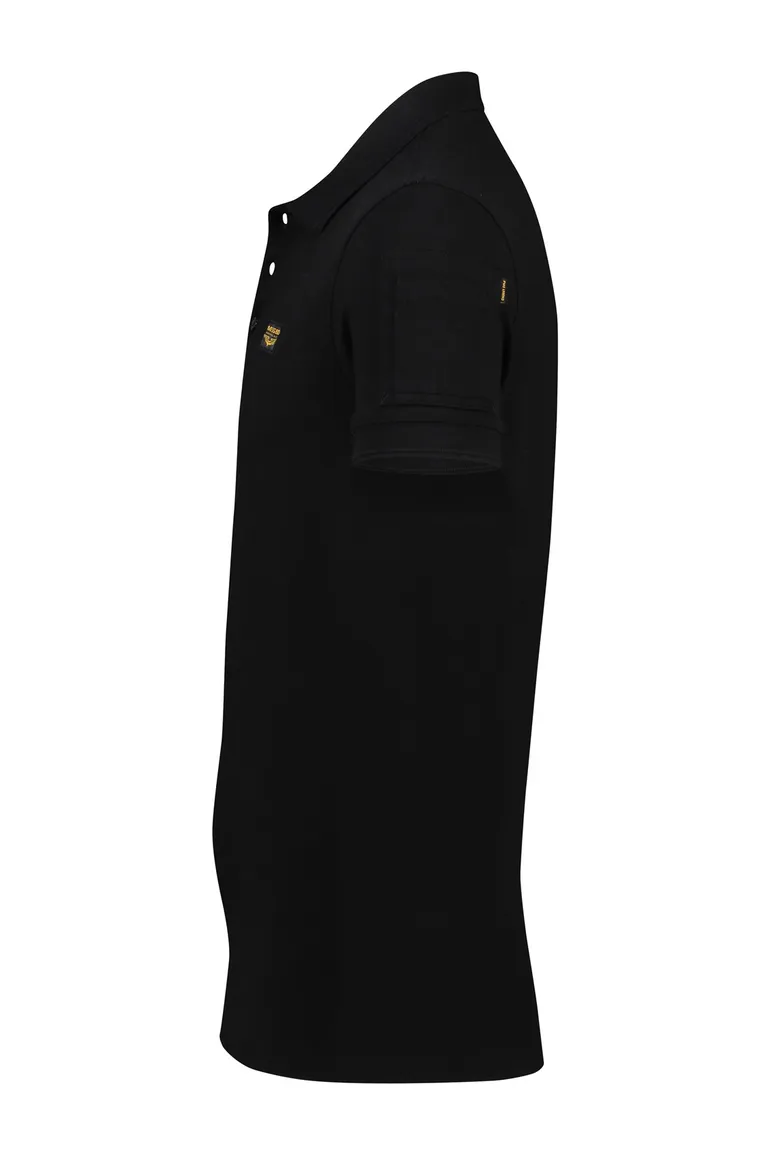 PME Legend polo normale fit zwart effen katoen