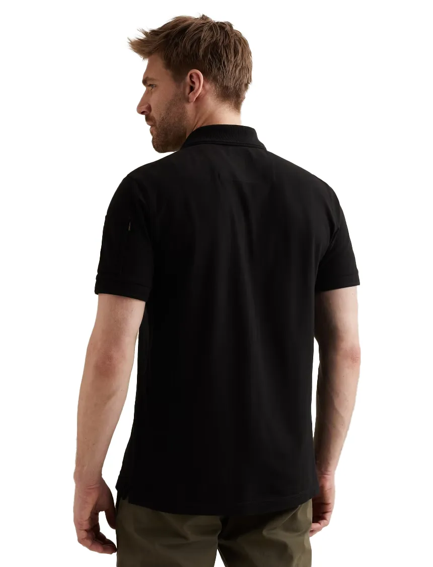 PME Legend polo normale fit zwart effen katoen