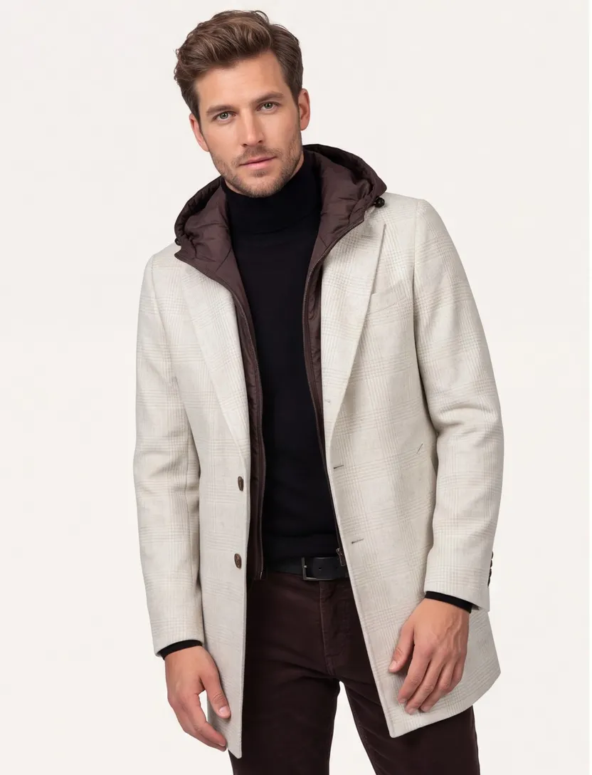 Born With Appetite winterjas normale fit wol wit