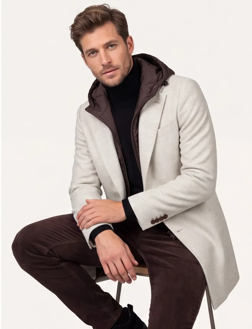 Born With Appetite winterjas normale fit wol wit