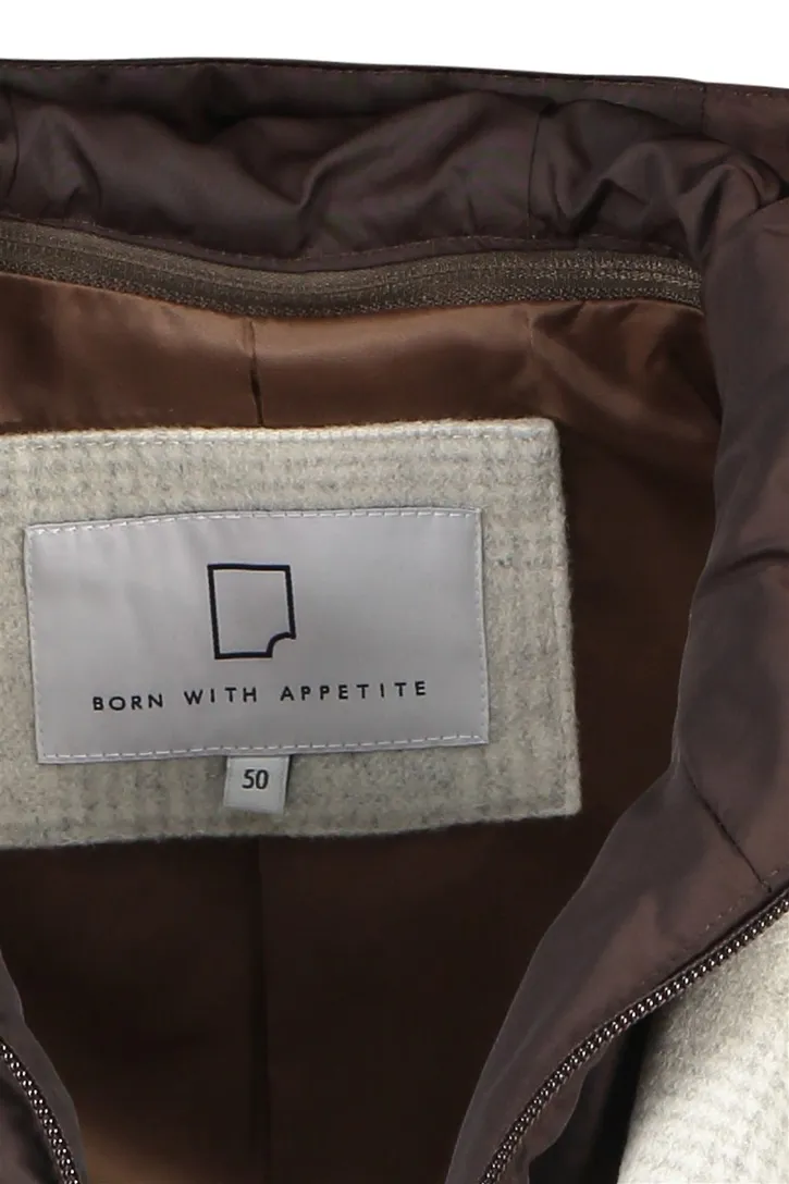 Born With Appetite winterjas normale fit wol wit
