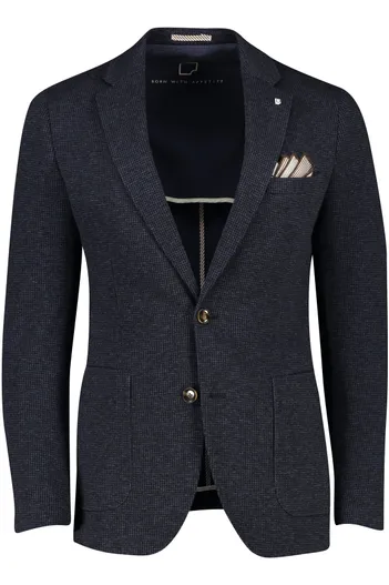 Born With Appetite Born With Appetite colbert slim fit donkerblauw katoen