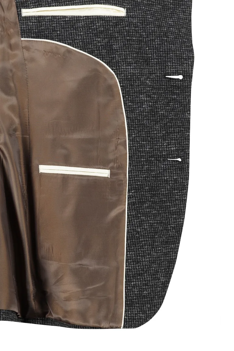 Born With Appetite colbert antraciet katoen slim fit