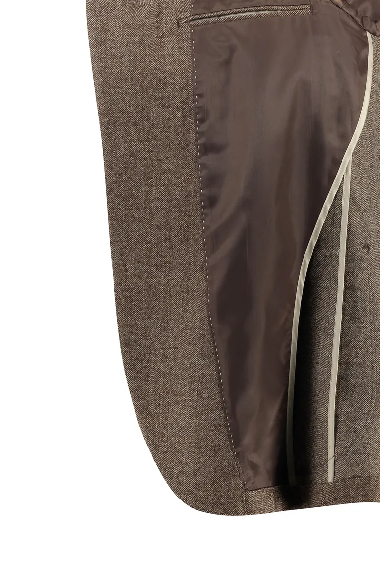 Born with Appetite Colbert lichtbruin slim fit