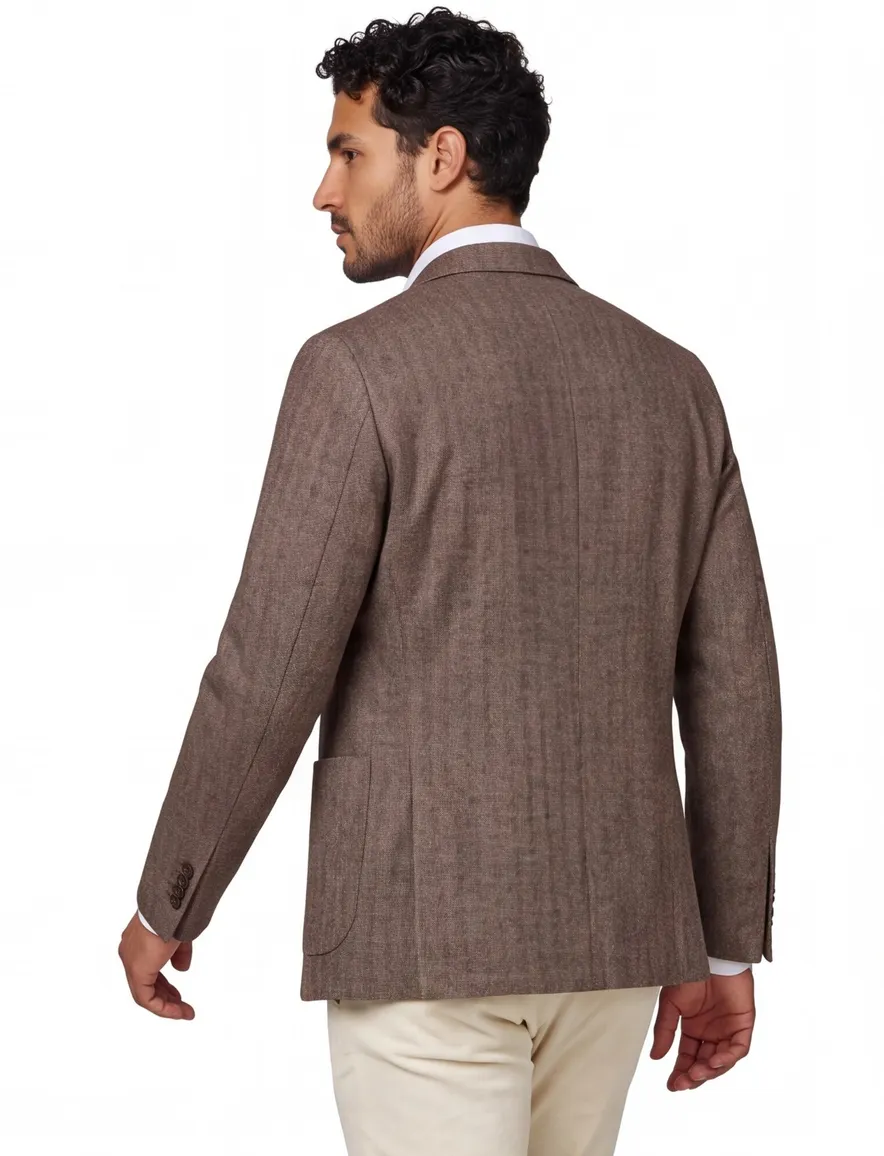 Born with Appetite Colbert lichtbruin slim fit