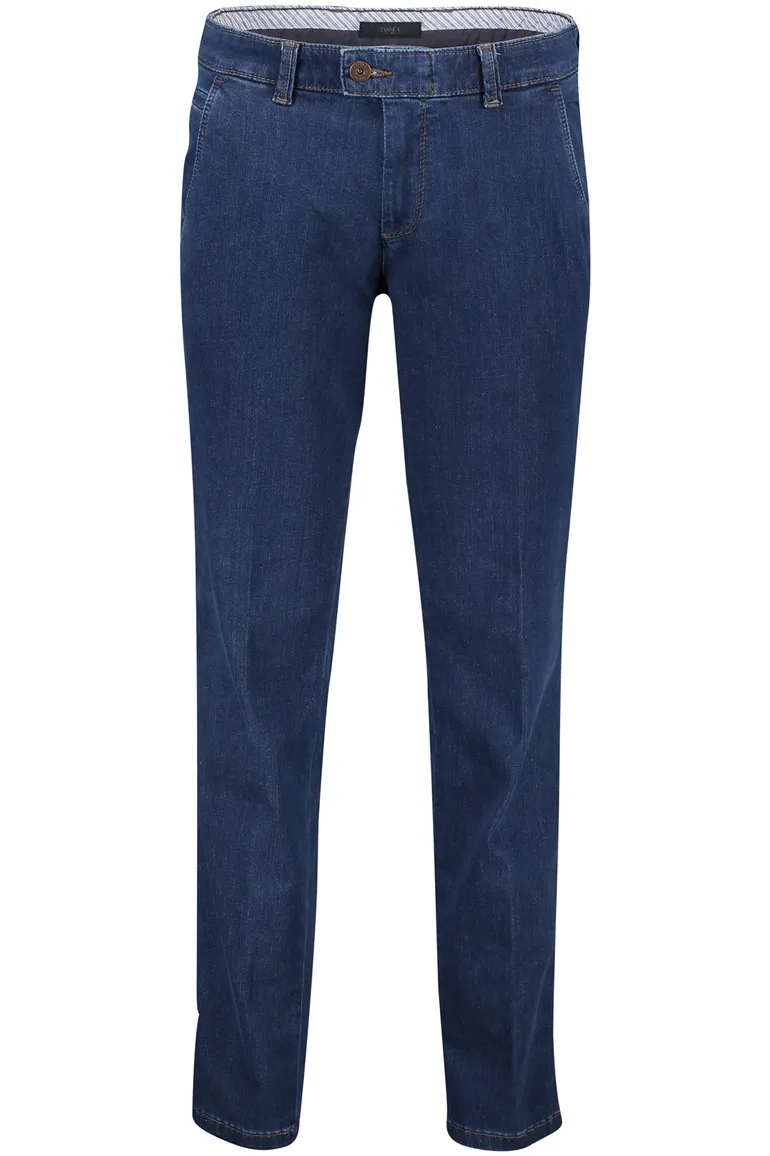 Eurex katoenen broek Jim normale fit donkerblauw