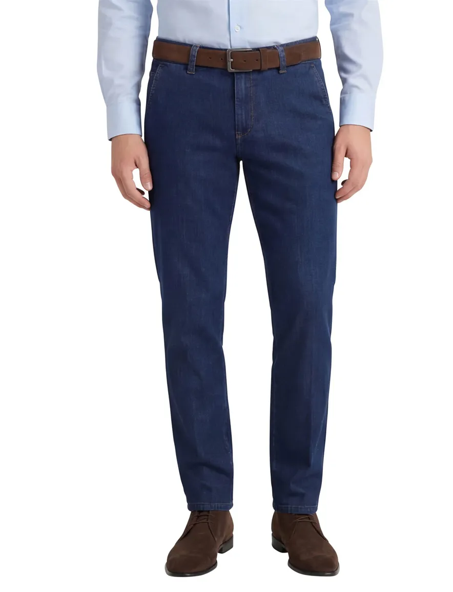 Eurex katoenen broek Jim normale fit donkerblauw