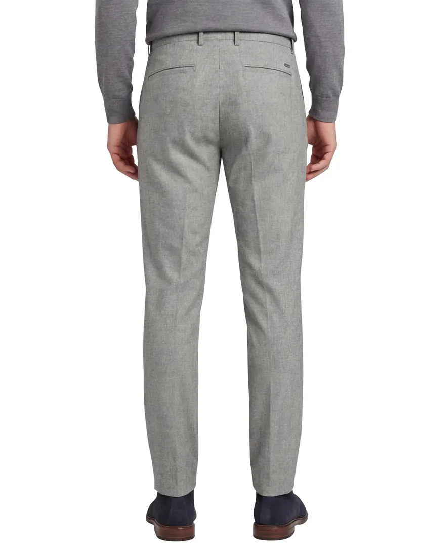Cavallaro pantalon heren grijs effen katoen