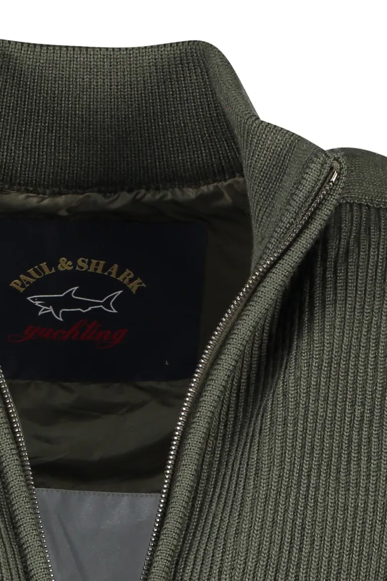 Paul & Shark vest groen wijde fit