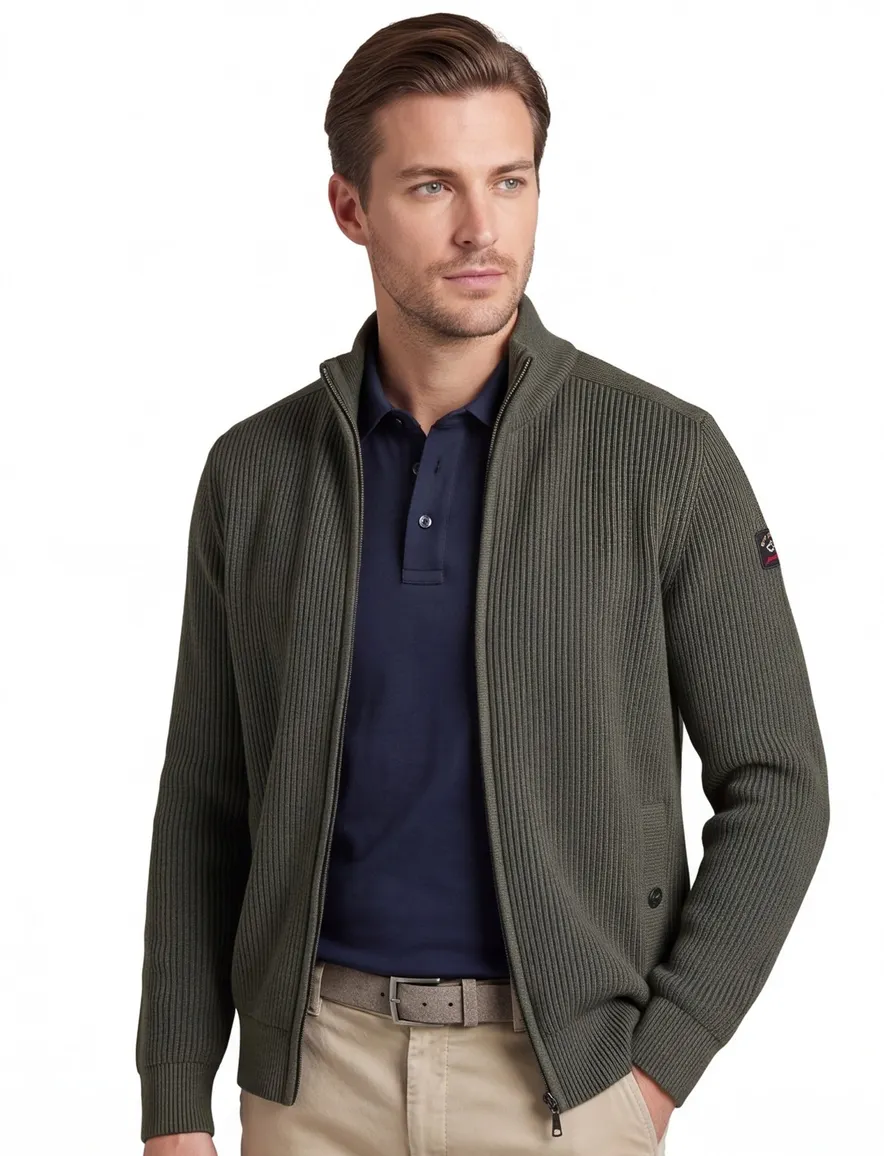 Paul & Shark vest groen wijde fit
