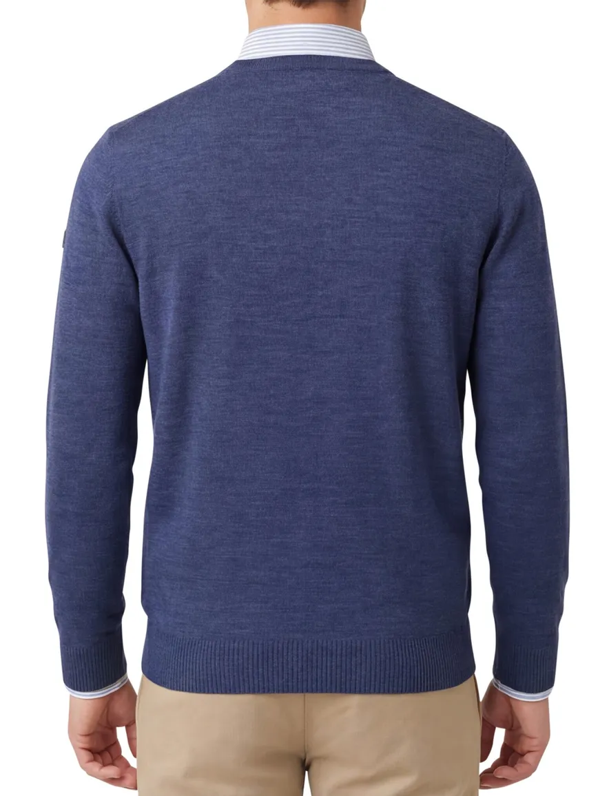 Maerz trui v-hals navy virginwol