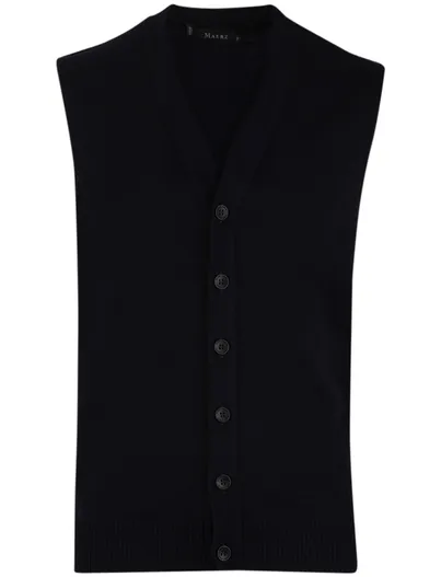 Maerz Maerz vest knopen mouwloos navy lamswol