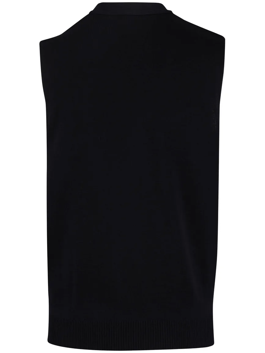Maerz vest knopen mouwloos navy lamswol