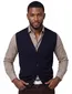 Maerz vest navy knopen mouwloos lamswol