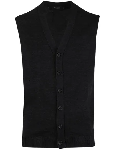 Maerz Maerz vest antraciet knopen lamswol mouwloos