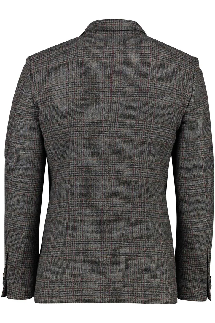 Wollen Magee colbert classic fit grijs geruit