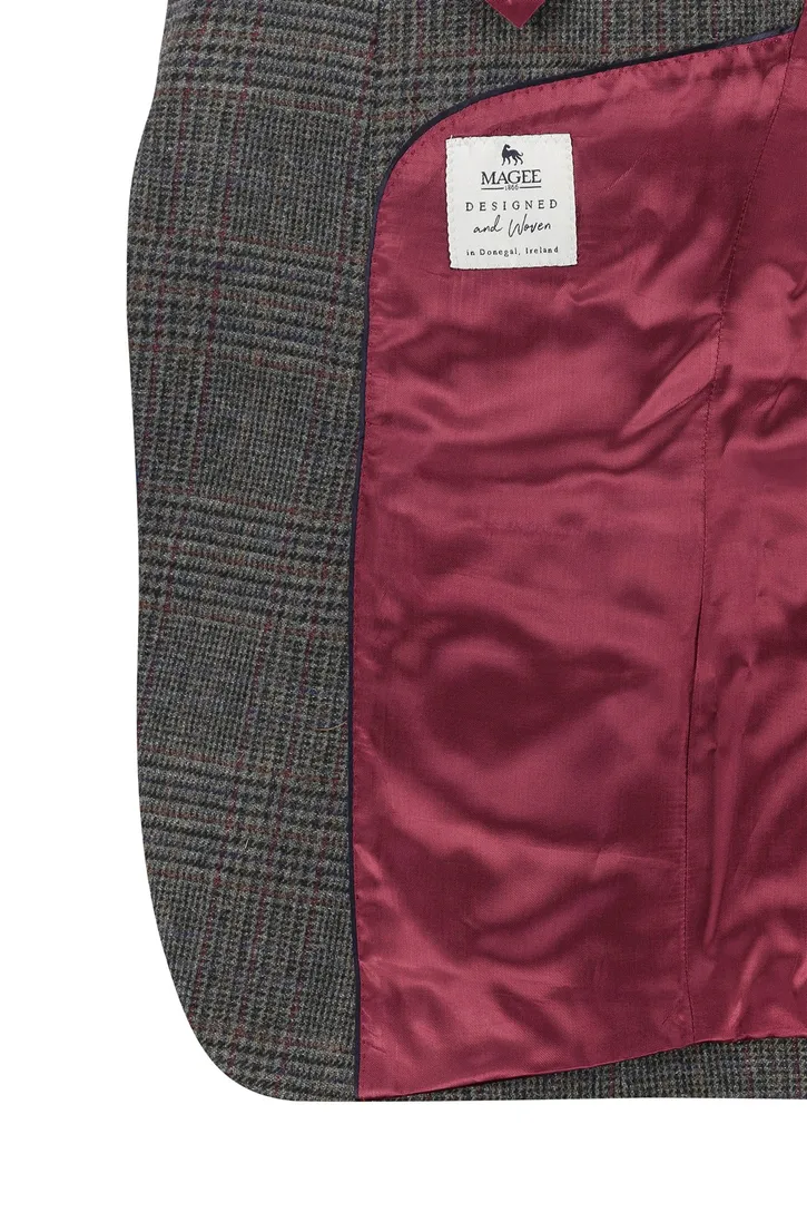 Wollen Magee colbert classic fit grijs geruit