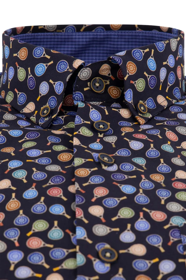Portofino katoenen overhemd regular fit multicolor geprint