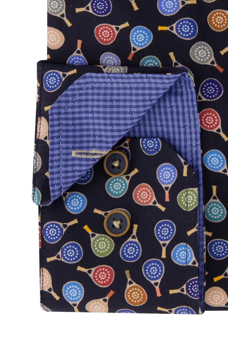 Portofino katoenen overhemd regular fit multicolor geprint