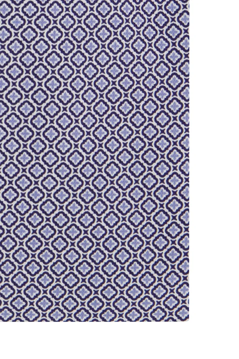 Eterna blauw geprinte overhemd Modern Fit katoen