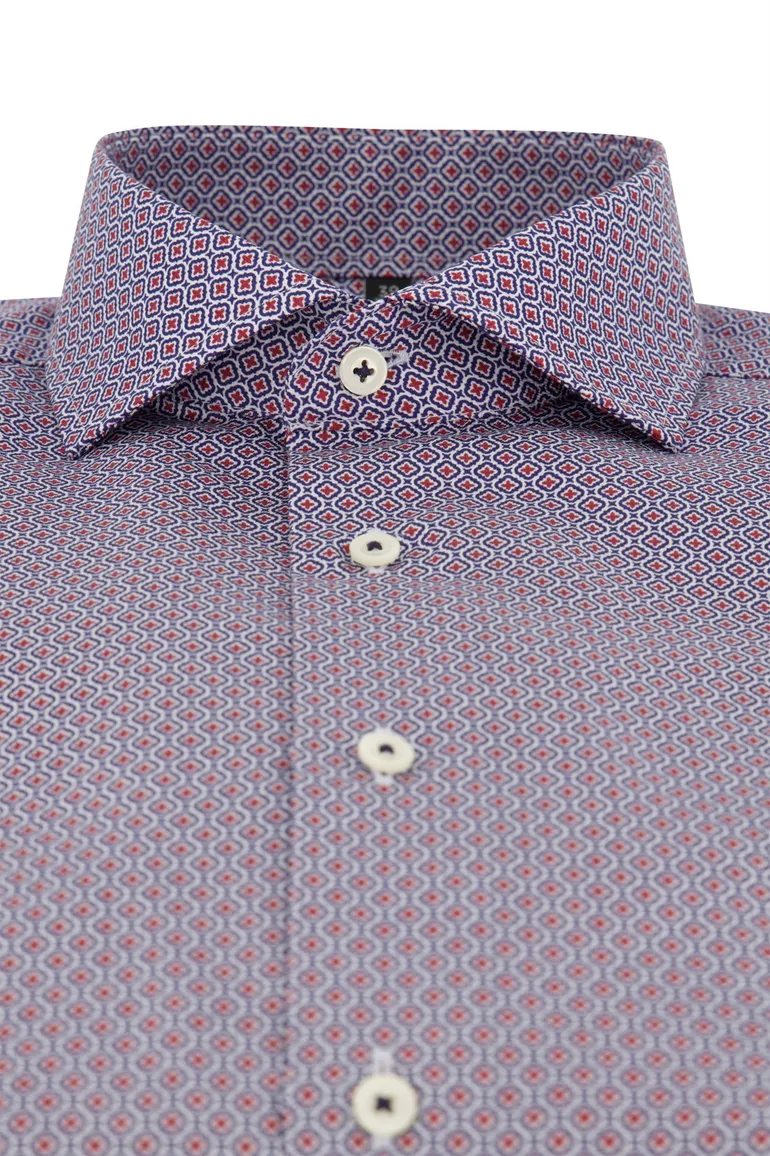 Eterna business overhemd normale fit rood geprint katoen