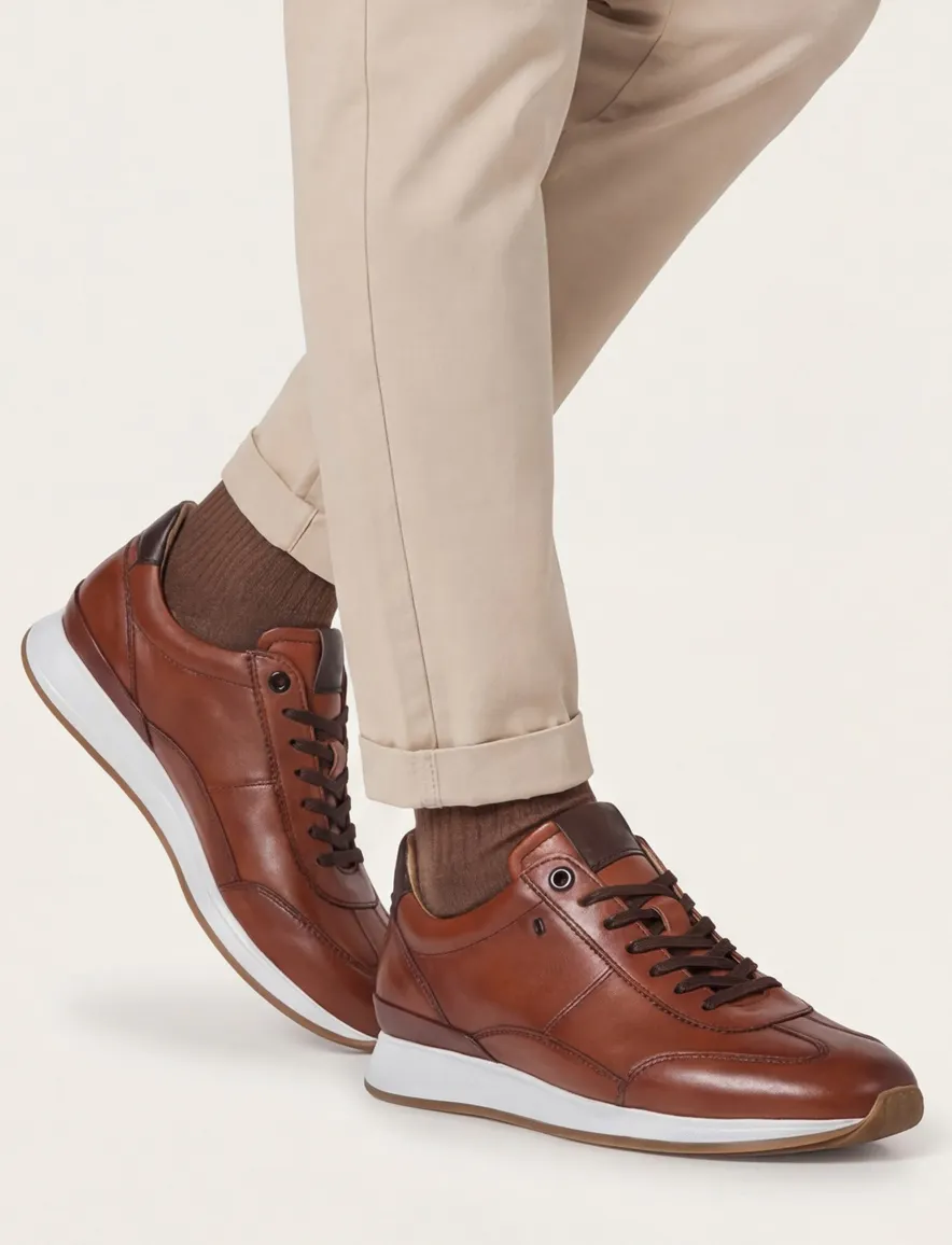 Floris van Bommel sneaker bruin leer