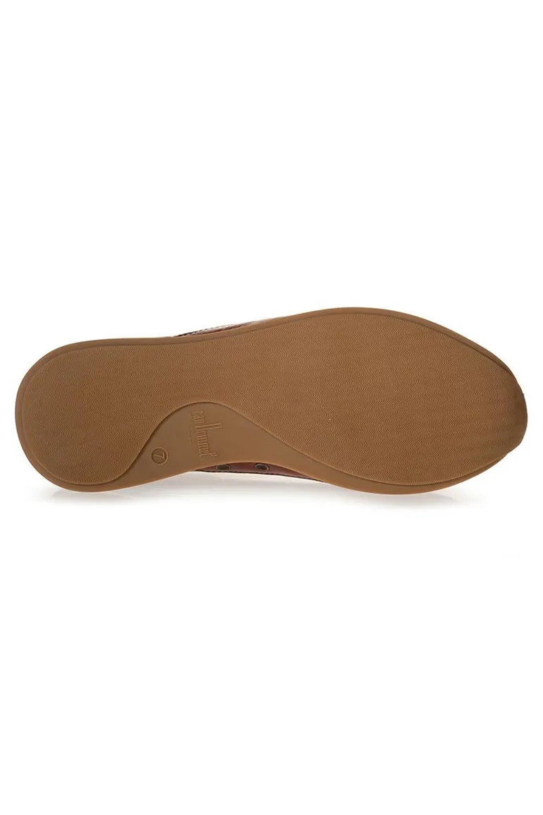 Floris van Bommel stoere sneakers bruin effen leer