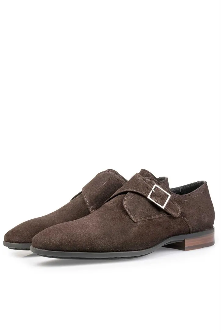 Floris van Bommel nette schoen donkerbruin effen suede