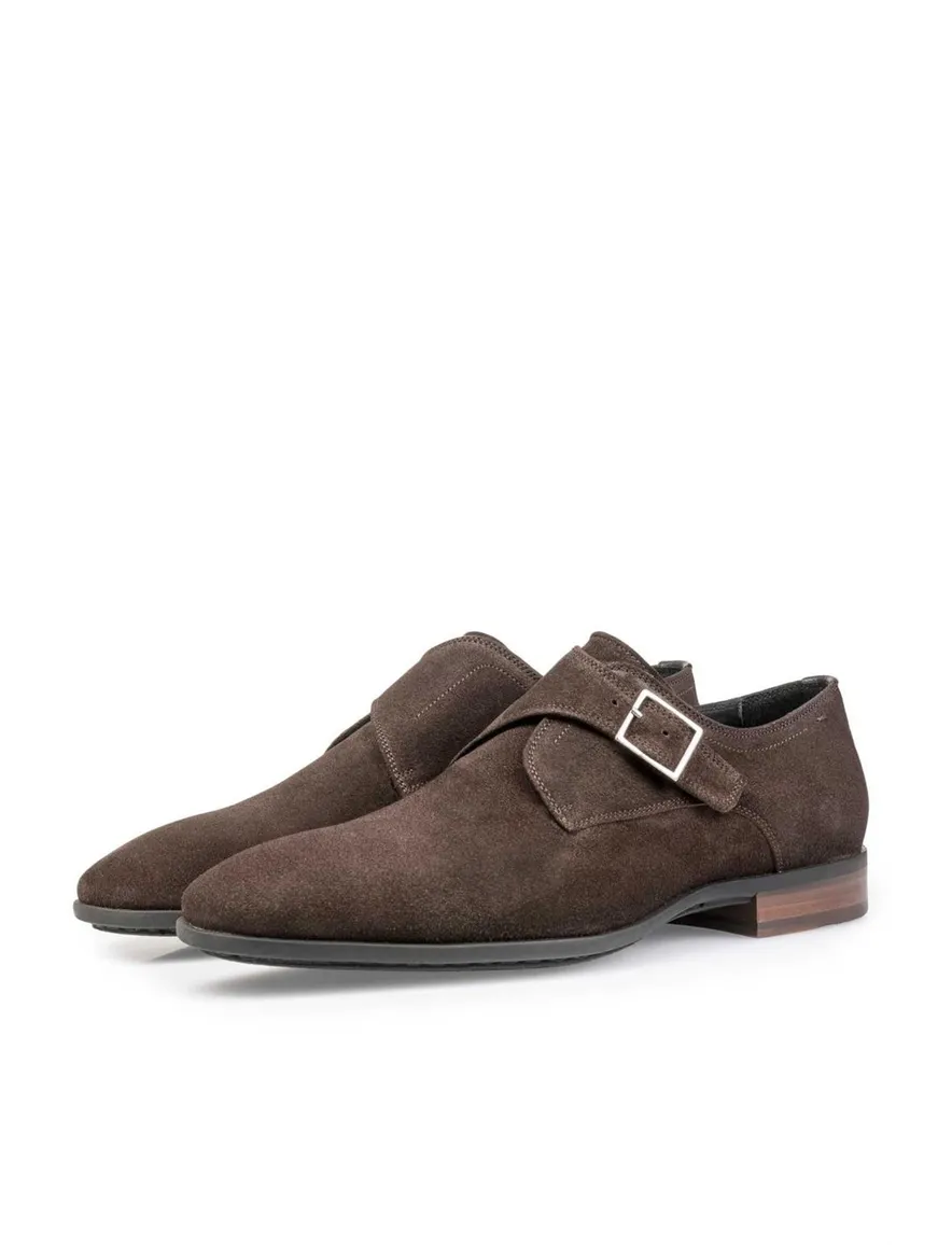 Floris van Bommel nette schoenen bruin effen gesp