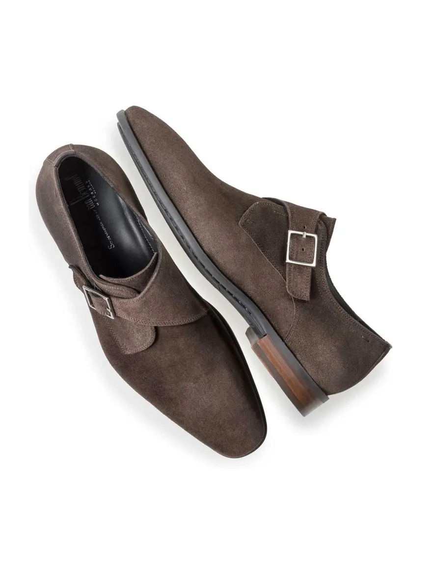 Floris van Bommel nette schoenen bruin effen gesp