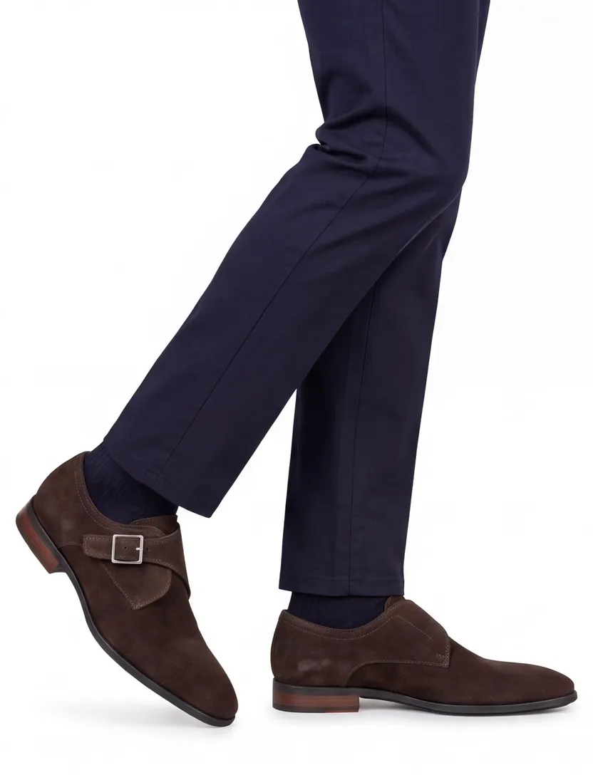 Floris van Bommel nette schoen donkerbruin effen suede