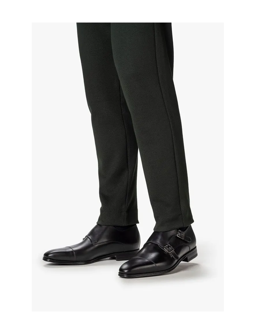 Floris van Bommel nette schoenen zwart effen leer met gesp